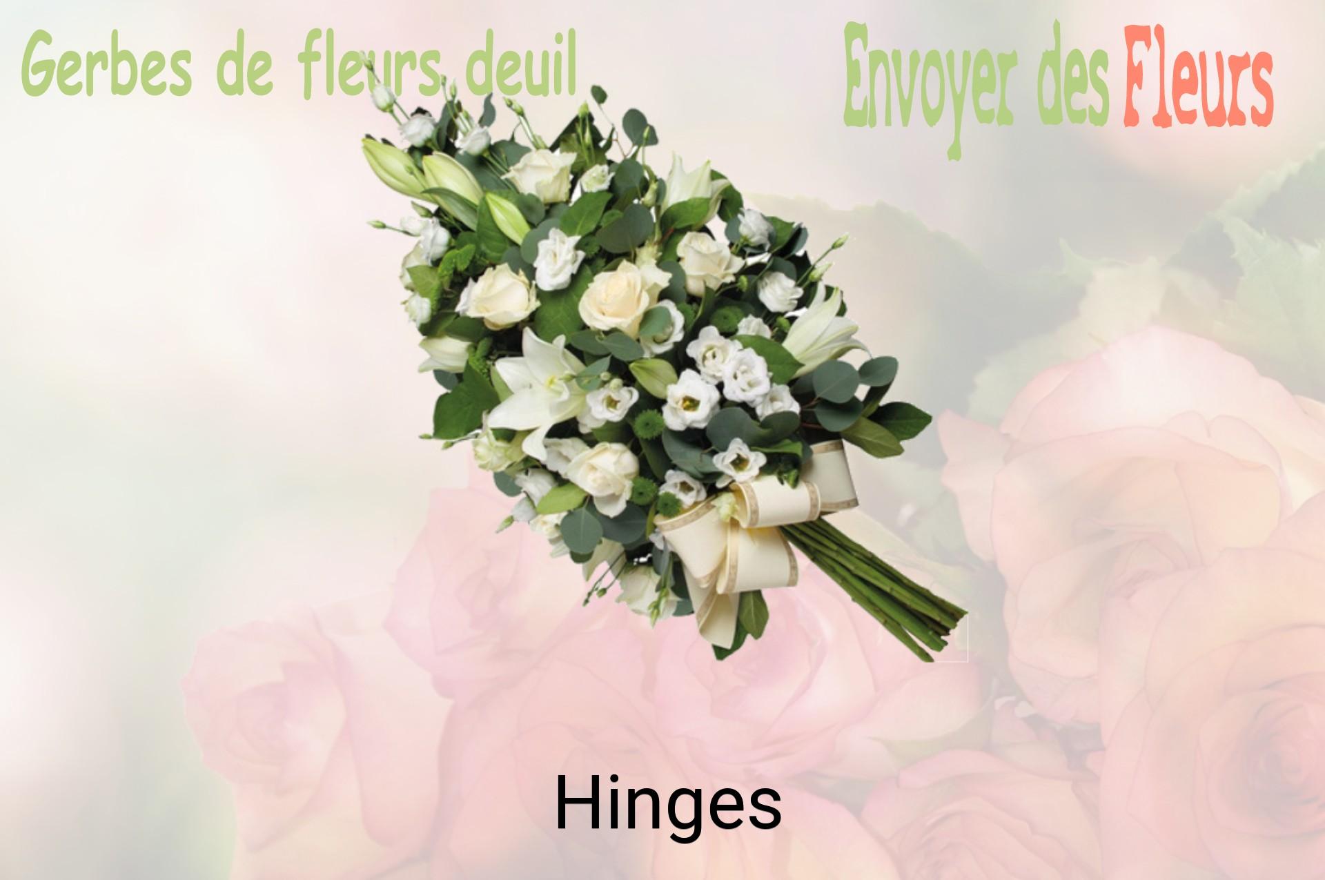 Gerbe de fleurs de deuil livrée à Hinges